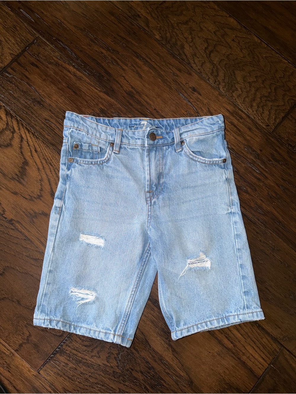 7 For All Mankind Boys Blue Denim Shorts size 8, EUC